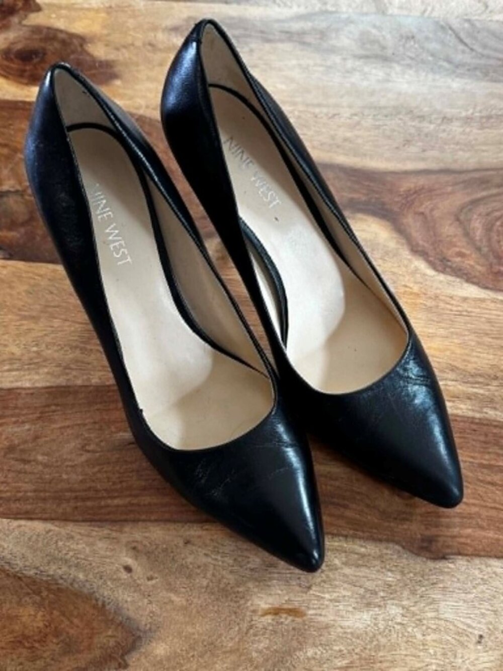 Nine West Black Pointed Toe Heels • Size 6.5 • 3” Heel